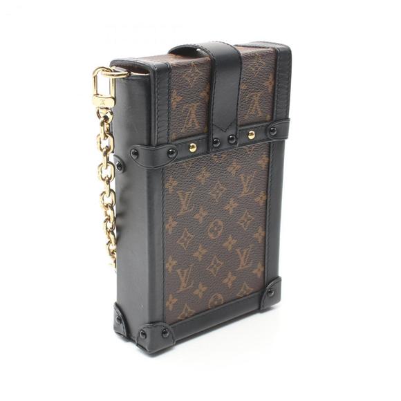 LOUIS VUITTON Pochette Trunk Vertical Monogram Shoulder Bag Brown Black M63913 - Picture 3 of 10